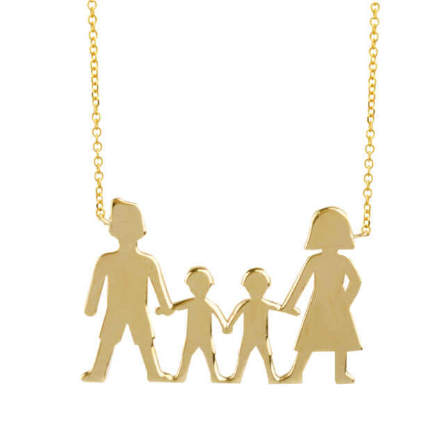 Κολιέ “Οικογένεια” σε χρυσό 9 καρατίων, με δύο αγοράκια