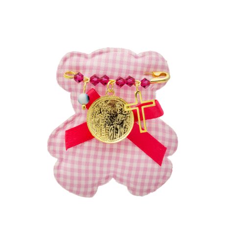 Φυλαχτό σε ασήμι 925, με Κωνσταντινάτο, σε ροζ χρώμα