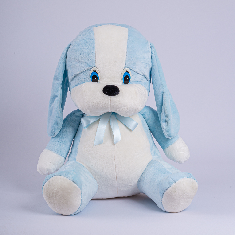 Λούτρινο σκυλάκι Πόλντο γαλάζιο με μεγάλα αυτιά – ιδανικό δώρο για μωρό