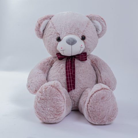 Ροζ λούτρινο αρκουδάκι αγκαλιάς για μωρό και παιδί