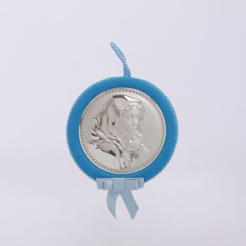 Ασημένια εικόνα της Παναγίας με τον Χριστό, για αγόρι, σε μεγάλο μέγεθος