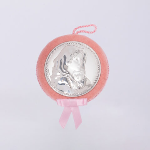 Ασημένια εικόνα της Παναγίας με τον Χριστό, για κορίτσι, σε μεγάλο μέγεθος