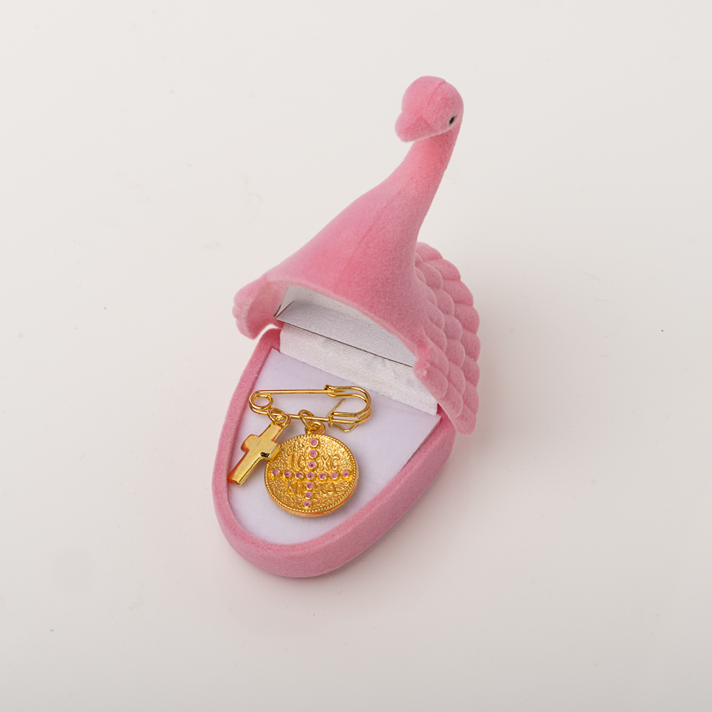 Φυλαχτό Κωνσταντινάτο με παραμάνα, σε ροζ χρώμα - Image 4