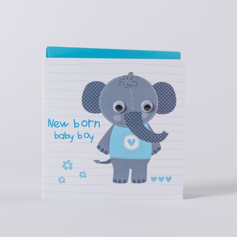 Ευχετήρια κάρτα γαλάζια, ελεφαντάκι