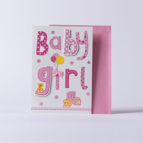 Ευχετήρια κάρτα χειροποίητη, Baby girl