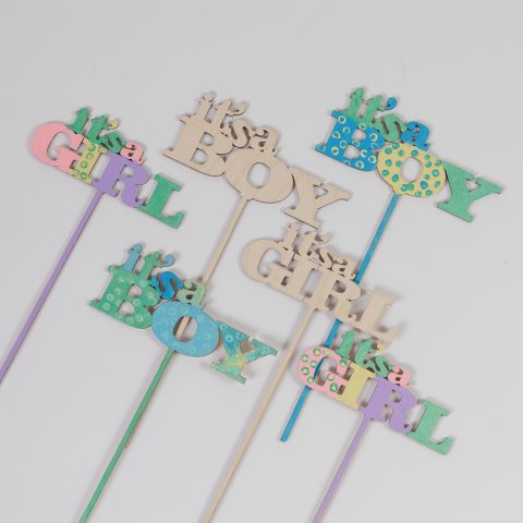 Ξύλινο οικολογικό ταμπελάκι "it's a girl", "it's a boy"