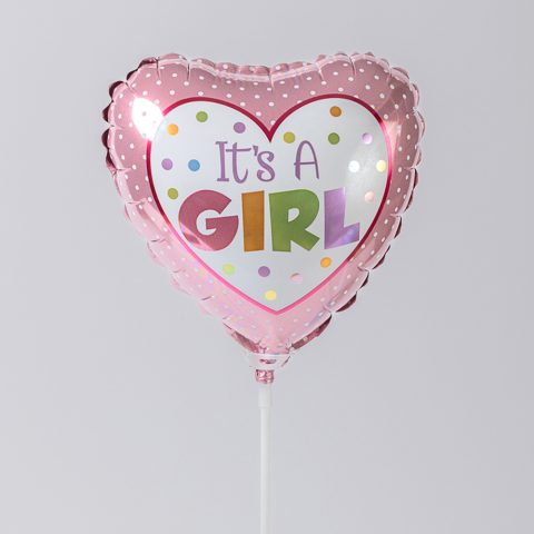 Μπαλόνι στικ, ροζ καρδούλα