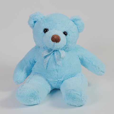 Λούτρινο αρκουδάκι (60εκ) σε γαλάζιο χρώμα