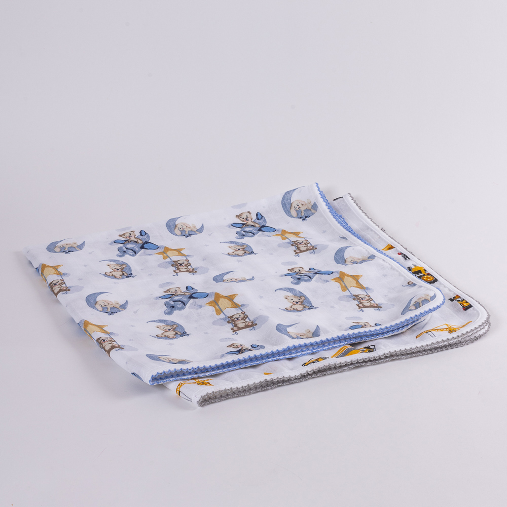 Πάνα αγκαλιάς μουσελίνα, για αγόρι - Image 2