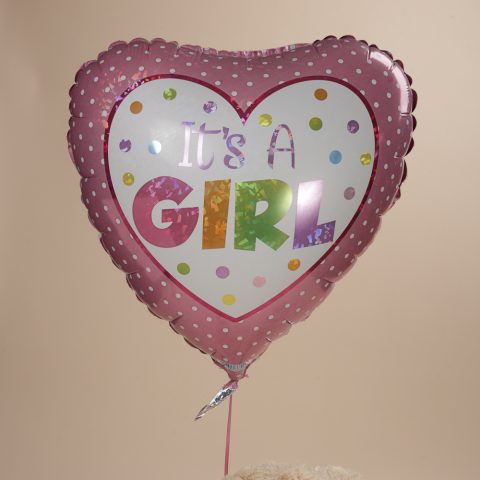Μπαλόνι ήλιον ροζ, καρδούλα (46εκ)
