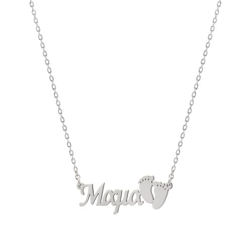 Κολιέ "Μαμά" με πατούσες σε ασήμι925