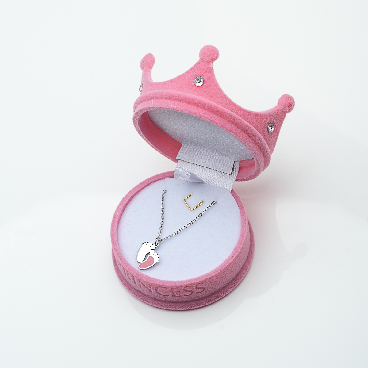 Κολιέ "πατούσες" σε ασήμι925, σε ροζ χρώμα - Image 4