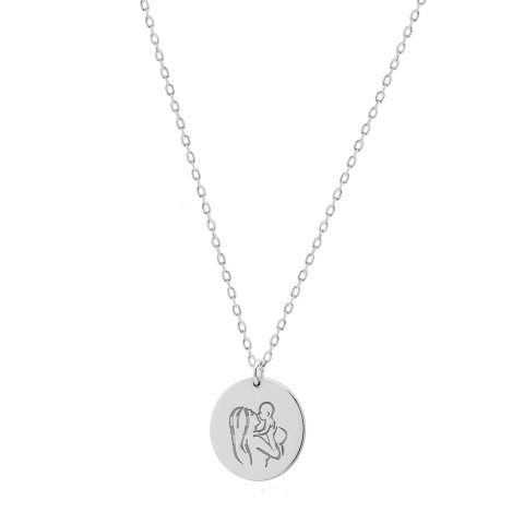 Ασημένιο μενταγιόν μαμά και μωρό 925 με χαραγμένο σχέδιο