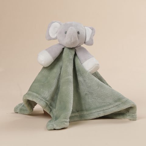 Πανάκι παρηγοριάς ελέφαντας νάνι μωρού σε γκρι και βεραμάν χρώμα