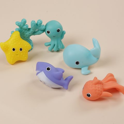 Βρεφικά παιχνίδια μπάνιου θαλάσσια ζωάκια με μαλακή υφή και ζωηρά χρώματα