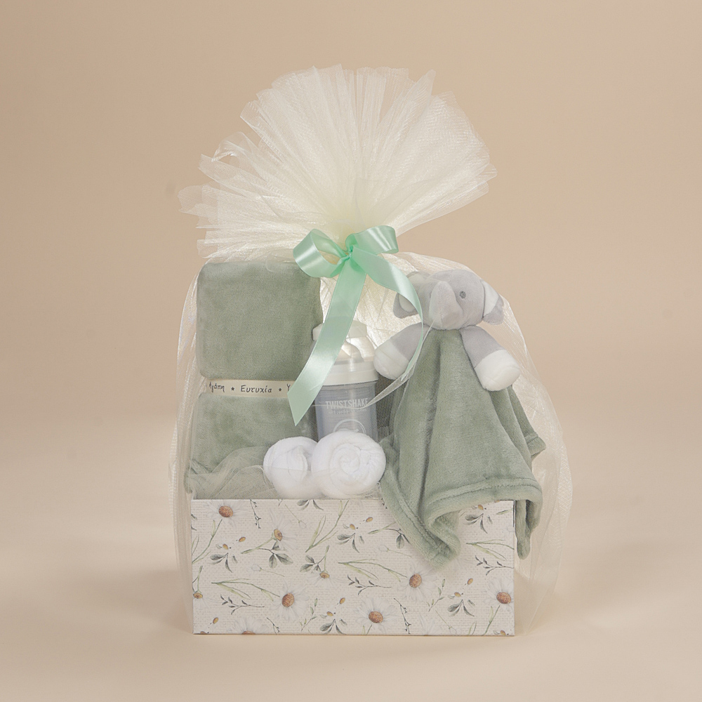 Μπροστινή όψη βρεφικού σετ δώρου για τον ύπνο